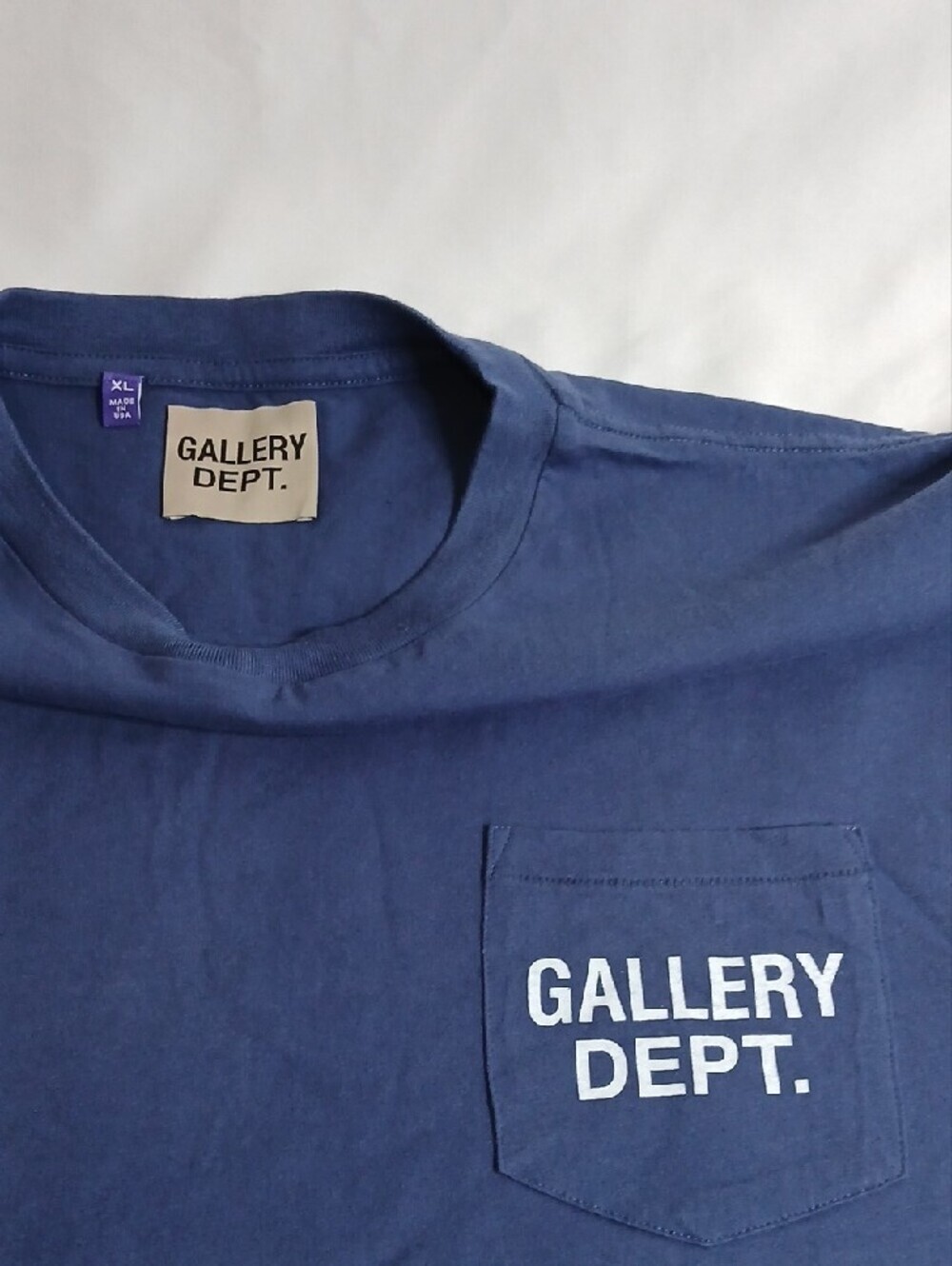 Gallery Dept Navy Sleeveless Pocket Tee with White Logo - Picture 2 of 4